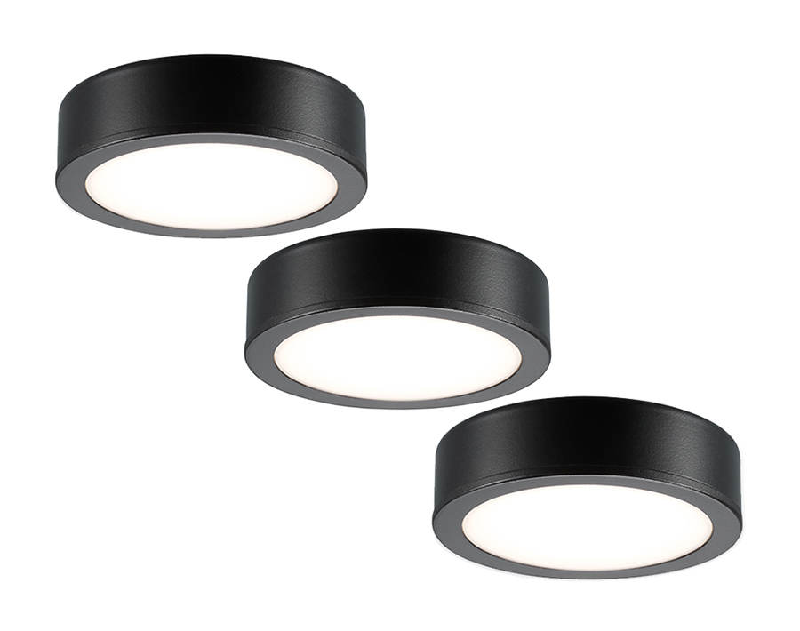 Keukenspot LED - set van 3 - 270 lm - IP20 - zwart