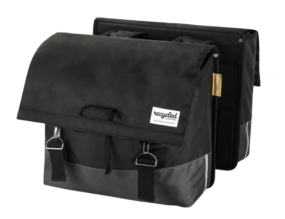 Dubbele Fietstas - 55 L - Zwart Grijs