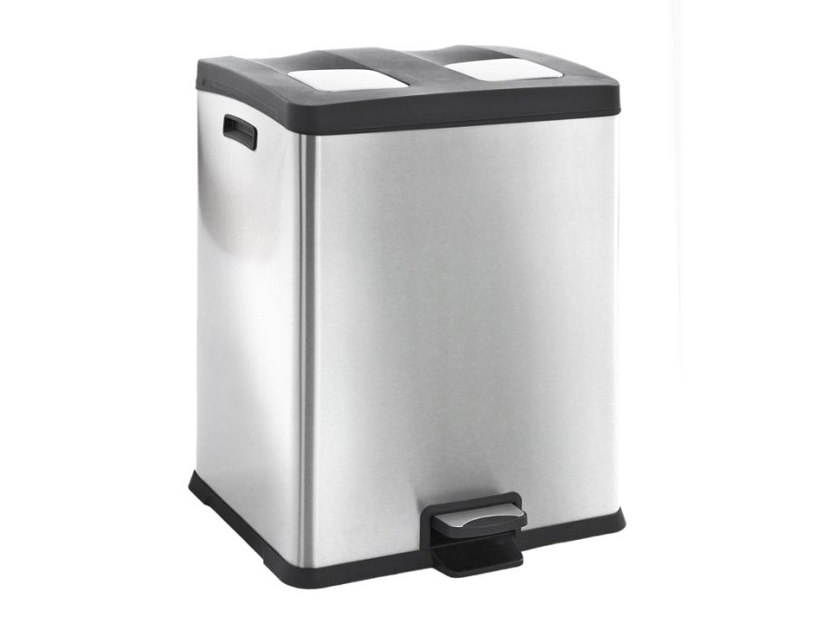 escort blik baseren EKO Prullenbak 60 liter - duo 2x30L | Eco-Logisch webshop