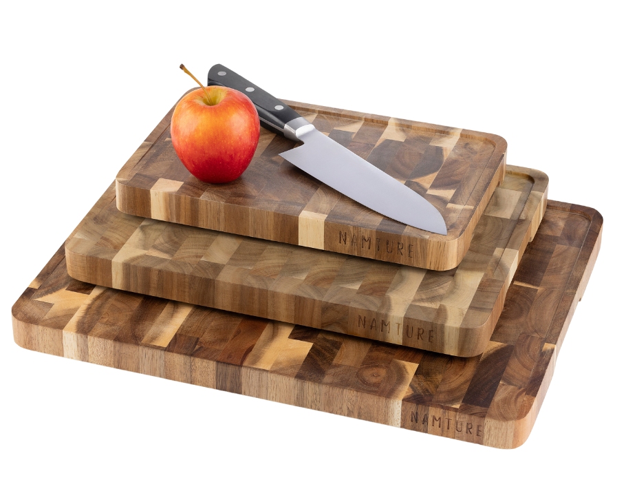 Shinrai Knives - Luxe Snijplank Acaciahout - Kopshout - 35 × 25 × 2.5