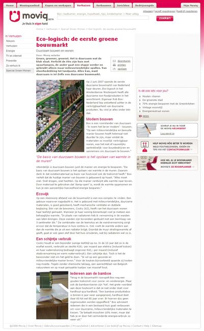 Moviq Eco-logisch: de eerste groene bouwmarkt Eco-Logisch webshop